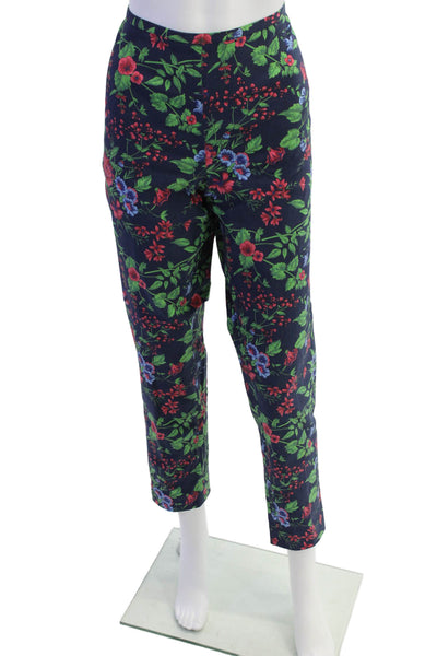 J. Mclaughlin Women's Hook Closure Flat Front Straight Leg Pants Floral Size 12