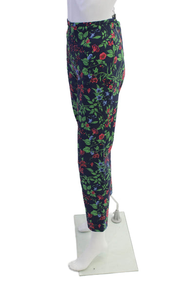 J. Mclaughlin Women's Hook Closure Flat Front Straight Leg Pants Floral Size 12