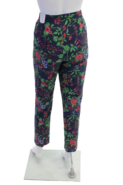 J. Mclaughlin Women's Hook Closure Flat Front Straight Leg Pants Floral Size 12
