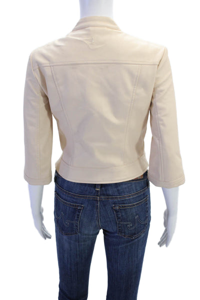 Zara Basic Outerwear Department Zip Up Quarter Sleeve Jacket Pink Size S