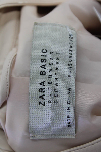 Zara Basic Outerwear Department Zip Up Quarter Sleeve Jacket Pink Size S