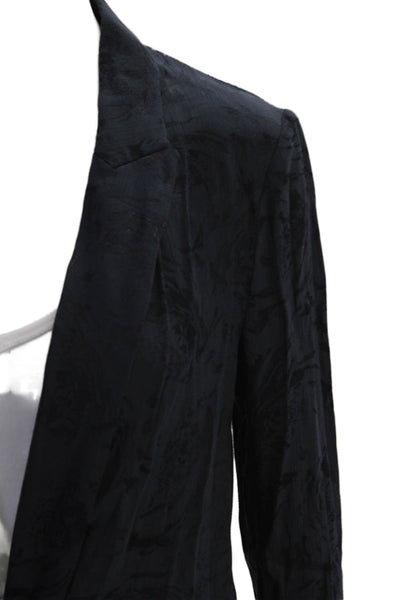 Zara Basic Collection Womens Abstract Print Button Front Blazer Blue Size XS