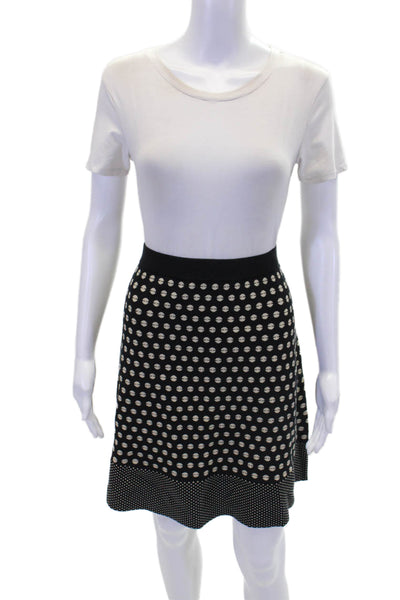 J. Mclaughlin Womens Elastic Waist Unlined Spotted Dot A-Line Mini Skirt Size M