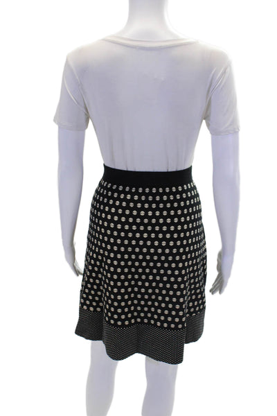 J. Mclaughlin Womens Elastic Waist Unlined Spotted Dot A-Line Mini Skirt Size M