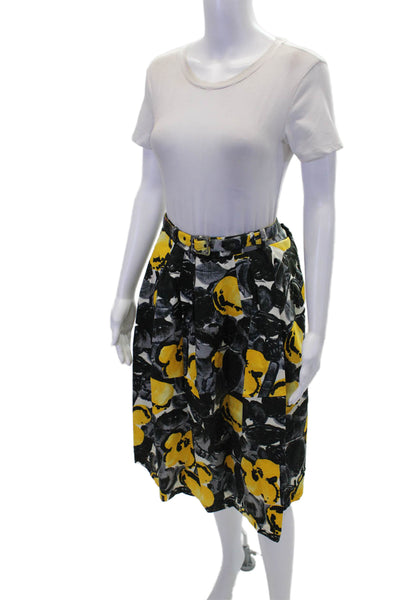Peony Womens Belted Lined Pleated Flare Pocket Abstract Print Mini Skirt Size 12