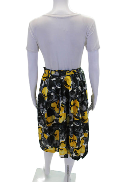 Peony Womens Belted Lined Pleated Flare Pocket Abstract Print Mini Skirt Size 12