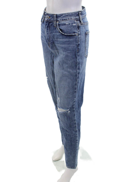 Jonathan Simkhai Womens Cotton Zip Button Straight Leg Denim Jeans Blue Size EUR