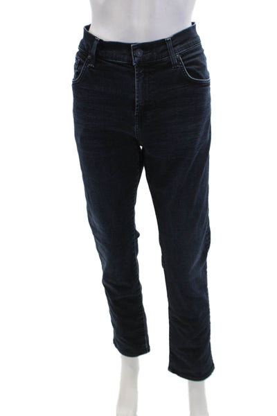 7 For All Mankind Womens Cotton Dark Wash High-Rise Straight Jeans Blue Size 33