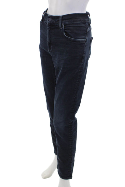 7 For All Mankind Womens Cotton Dark Wash High-Rise Straight Jeans Blue Size 33