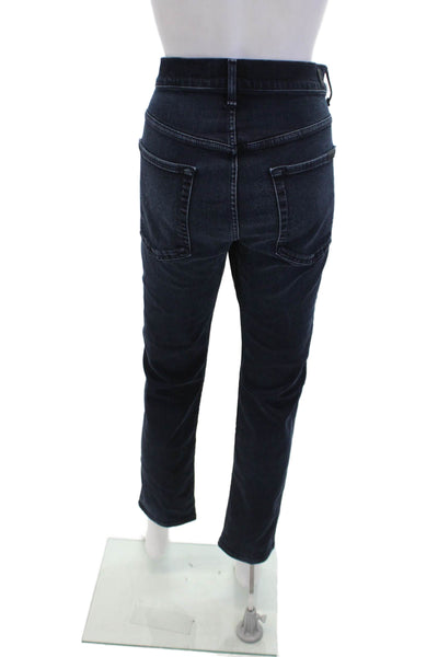 7 For All Mankind Womens Cotton Dark Wash High-Rise Straight Jeans Blue Size 33