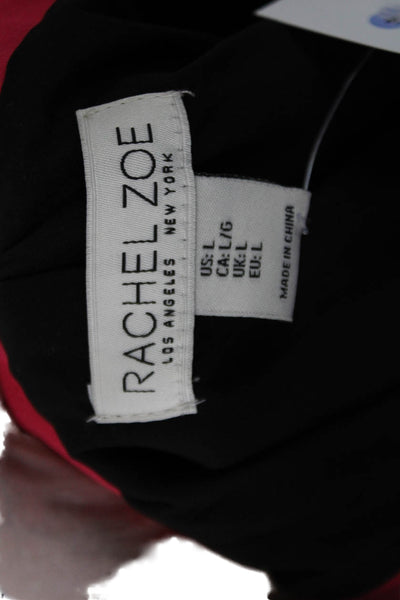 Rachel Zoe Womens Notched Collar Long Sleeve Open Front Blazer Pink Size L