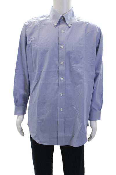 Brooks Brothers Mens Cotton Checkered Collared Button-Down Shirt Blue Size 32/33