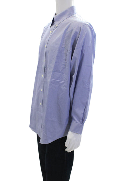 Brooks Brothers Mens Cotton Checkered Collared Button-Down Shirt Blue Size 32/33