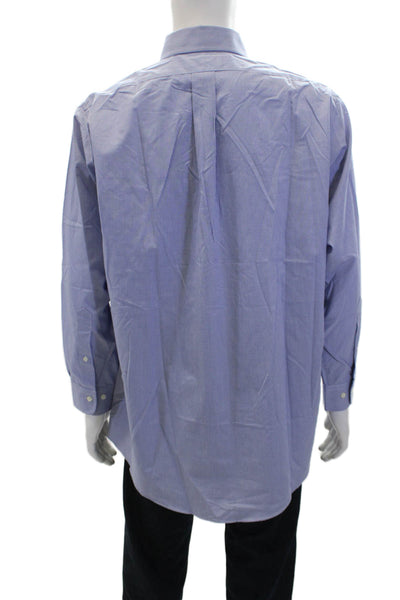 Brooks Brothers Mens Cotton Checkered Collared Button-Down Shirt Blue Size 32/33