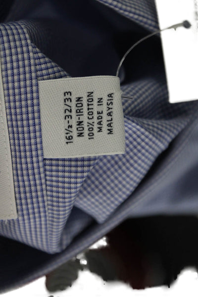 Brooks Brothers Mens Cotton Checkered Collared Button-Down Shirt Blue Size 32/33
