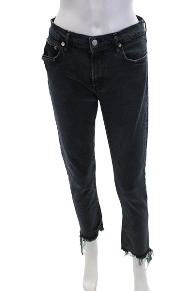 Agolde Womens Distressed Denim Five Pocket Mid-Rise Skinny Jeans Blue Size 27