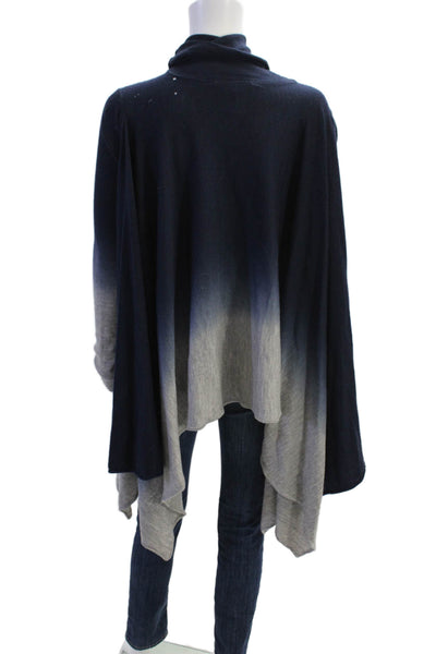 BCBGMAXAZRIA Womens Wool Ombre Long Sleeve Turtleneck Sweater Top Navy Size S