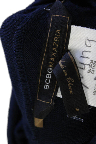BCBGMAXAZRIA Womens Wool Ombre Long Sleeve Turtleneck Sweater Top Navy Size S