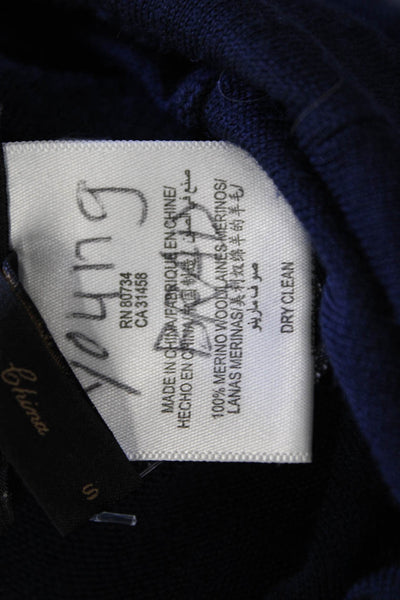 BCBGMAXAZRIA Womens Wool Ombre Long Sleeve Turtleneck Sweater Top Navy Size S