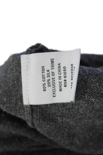 525 America Womens Cotton Blend High Neck Open Back Sweater Top Gray Size S