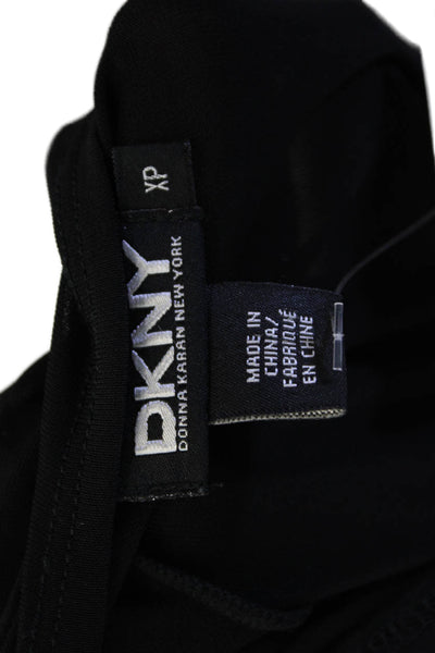 DKNY Womens Stretch V-Neck Twist Front Long Sleeve Mini Dress Black Size XP