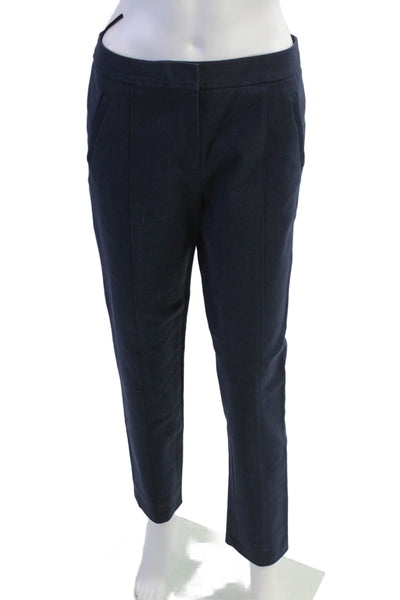 Tory Burch Womens Cotton Blend 3 Pocket Mid-Rise Straight Leg Pants Navy Size 4