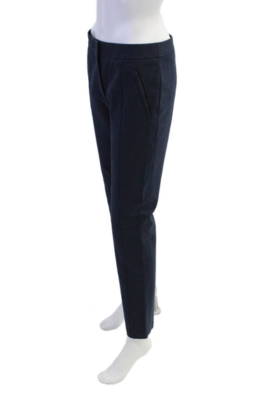 Tory Burch Womens Cotton Blend 3 Pocket Mid-Rise Straight Leg Pants Navy Size 4