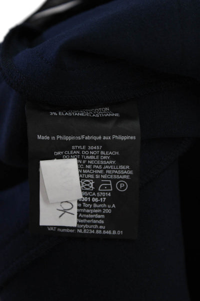 Tory Burch Womens Cotton Blend 3 Pocket Mid-Rise Straight Leg Pants Navy Size 4