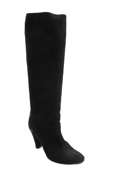Donna Karan Collection Womens Suede Round Toe Knee High Boots Black Size 36 6