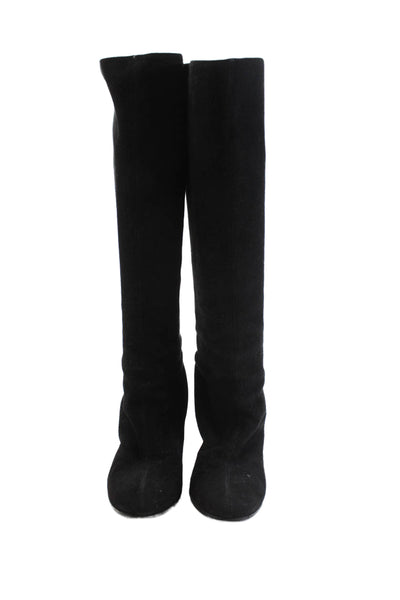Donna Karan Collection Womens Suede Round Toe Knee High Boots Black Size 36 6