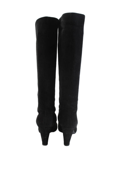 Donna Karan Collection Womens Suede Round Toe Knee High Boots Black Size 36 6