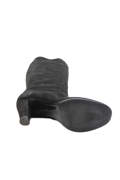 Donna Karan Collection Womens Suede Round Toe Knee High Boots Black Size 36 6