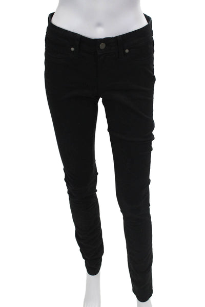 Paige Womens Cotton Denim Two Pocket Mid-Rise Skinny Jeans Black Size 28