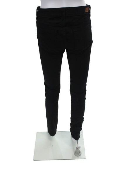 Paige Womens Cotton Denim Two Pocket Mid-Rise Skinny Jeans Black Size 28