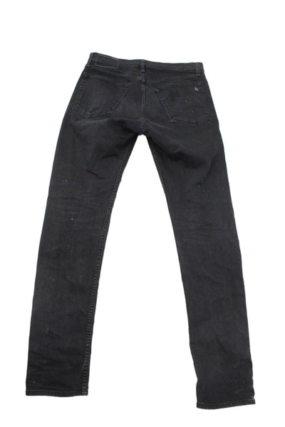 Rag & Bone Mens Cotton Buttoned Slim Fit Denim Jeans Solid Black Size 30
