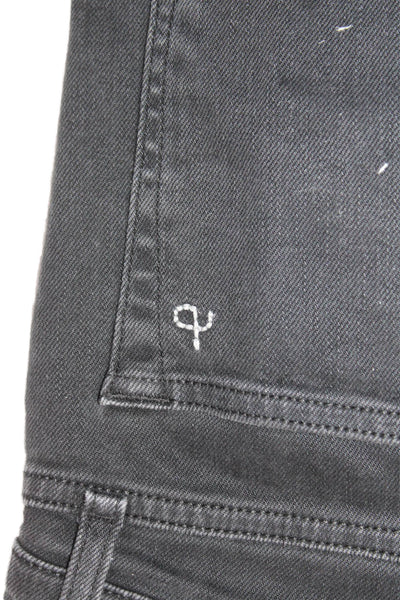 Rag & Bone Mens Cotton Buttoned Slim Fit Denim Jeans Solid Black Size 30