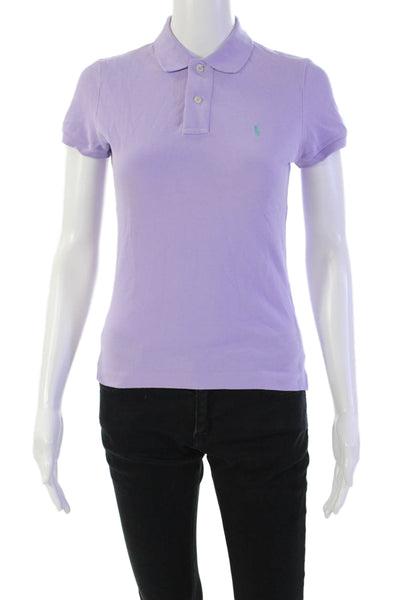 Ralph Lauren Blue Label Womens Short Sleeve Slim Fit Polo Shirt Purple Size S