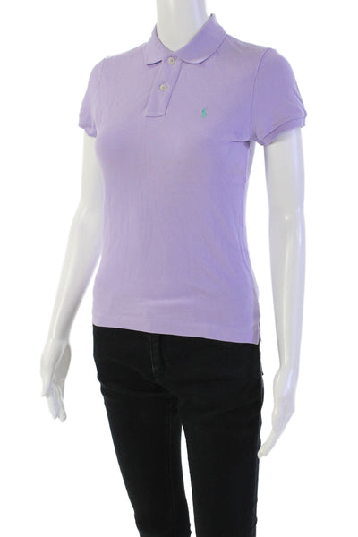 Ralph Lauren Blue Label Womens Short Sleeve Slim Fit Polo Shirt Purple Size S