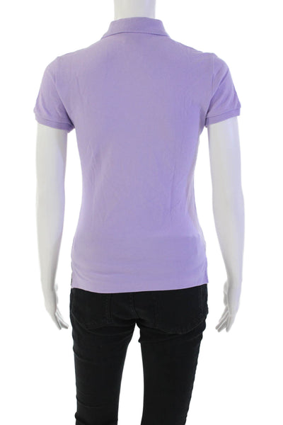 Ralph Lauren Blue Label Womens Short Sleeve Slim Fit Polo Shirt Purple Size S