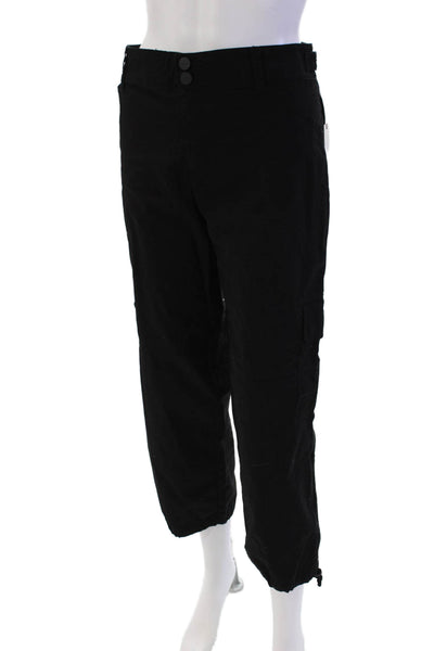 Sanctuary Women's Button Closure Tapered Leg Cargo Ankle Pants Black Size 32