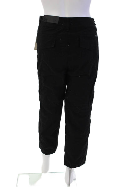 Sanctuary Women's Button Closure Tapered Leg Cargo Ankle Pants Black Size 32