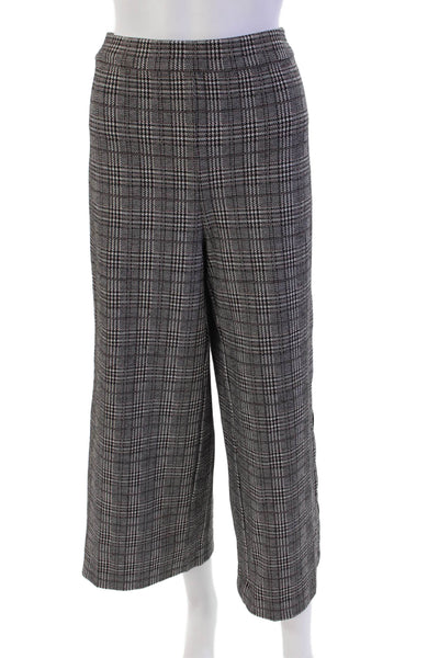 Lysse Women's Pull-On Flat Front Straight Leg Ankle Dress Pants Plaid Size L