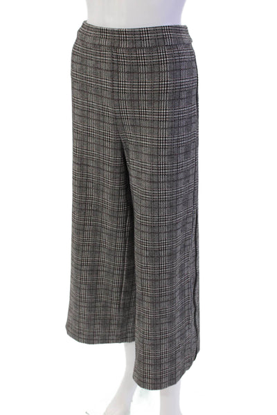 Lysse Women's Pull-On Flat Front Straight Leg Ankle Dress Pants Plaid Size L