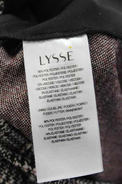 Lysse Women's Pull-On Flat Front Straight Leg Ankle Dress Pants Plaid Size L