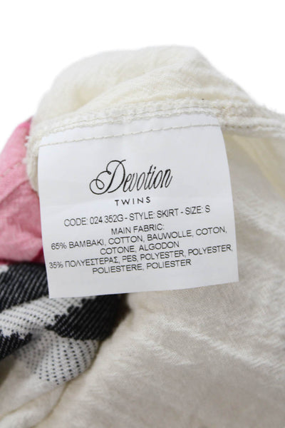 Devotion Womens Cotton Geometric Print Ruffled Hem Mini Skirt Multicolor Size S