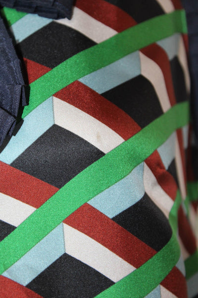J Crew Womens Silk Geometric Print Pleated Detail Dress Multicolor Size 4