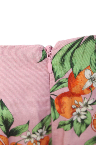 Finders Womens Orange Floral Print Zippered Ruffled Short Shorts Pink Size M