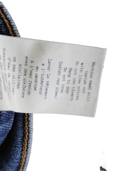 Rag & Bone Womens Cotton Skinny Straight Leg Fringe Hem Jeans Blue Size 27