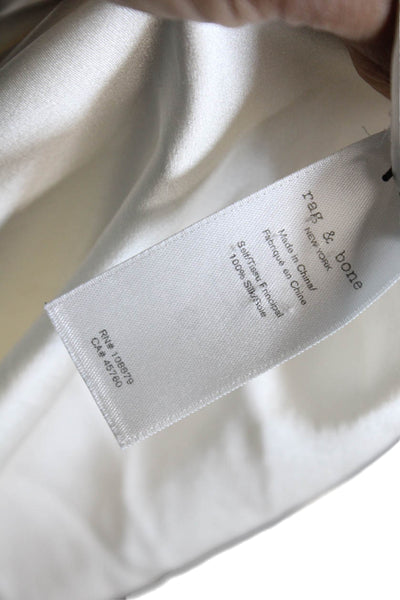 Rag & Bone Womens Silk Stitch Design Button Down Long Sleeve Beige Size XS