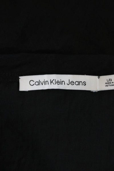 Calvin Klein Jeans Womens Scoop Neck Boxy Lightweight Tank Top Black Size Large
